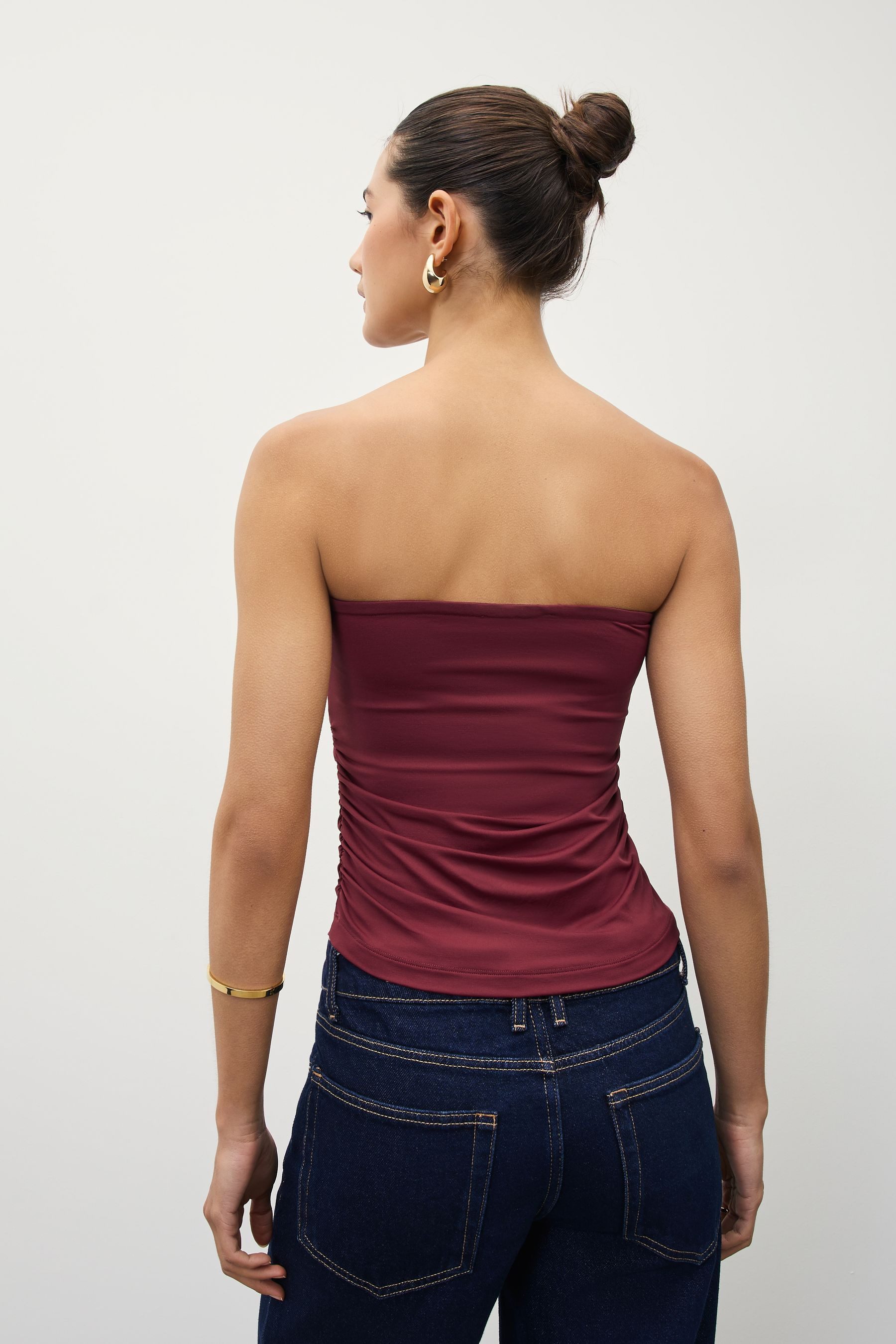 Next Kurzarmbluse Weiches Bandeau-Oberteil mit Hardware (1-tlg) günstig online kaufen