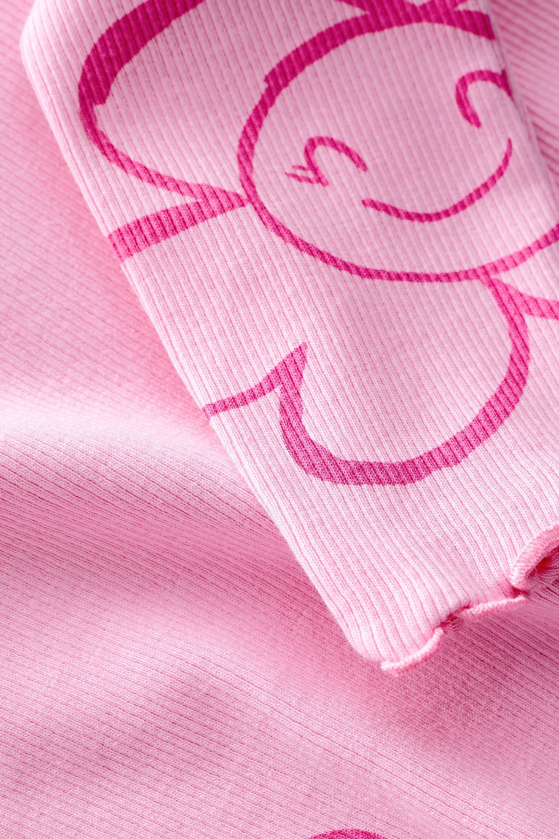 Next Langarmshirt Flower Langärmeliges (1-tlg) Feinripp-Shirt Smile Pink