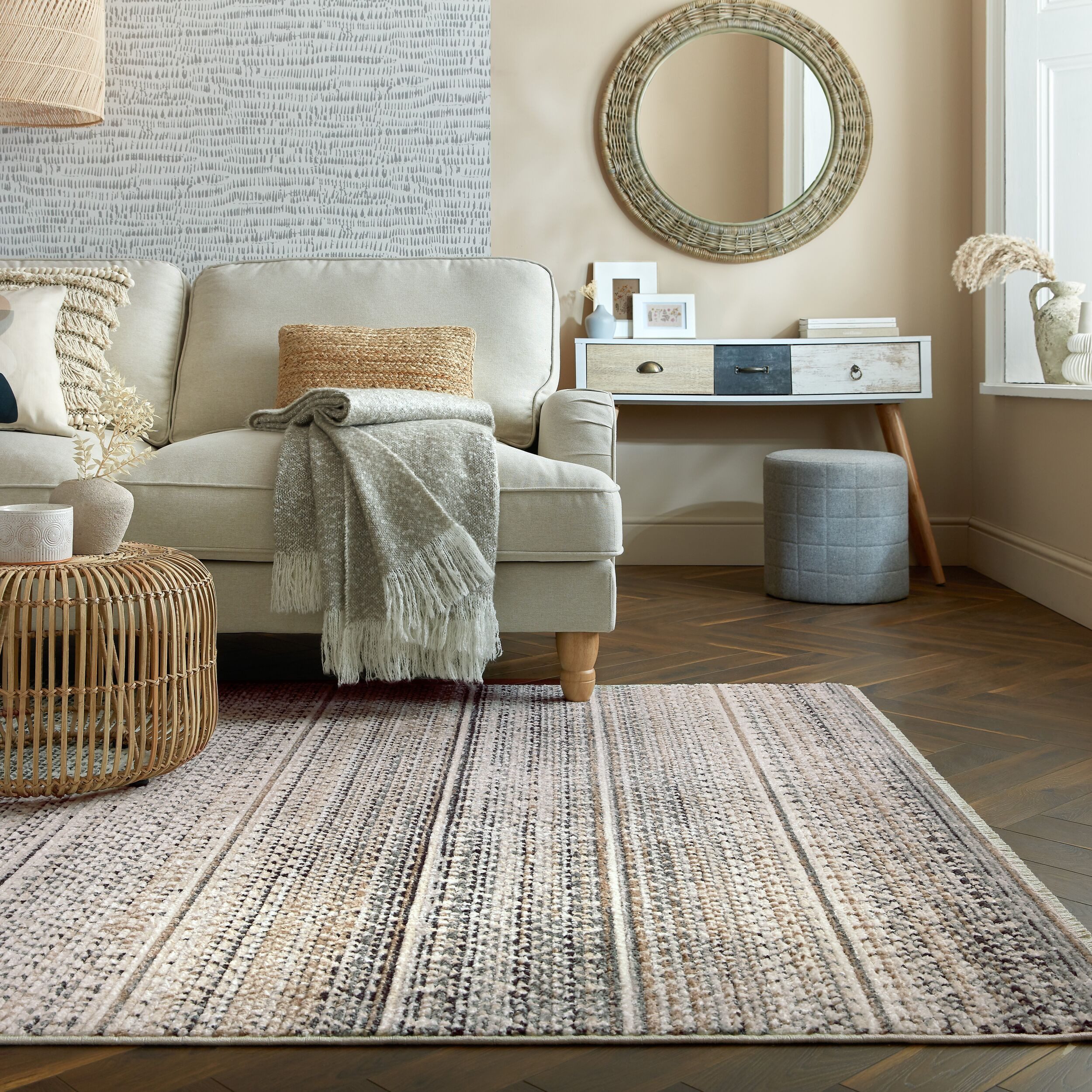 FLAIR RUGS Teppich Camino, rechteckig, Höhe: 8 mm, Flachgewebe, Skandi, Esszimmer, Wohnzimmer, Flur