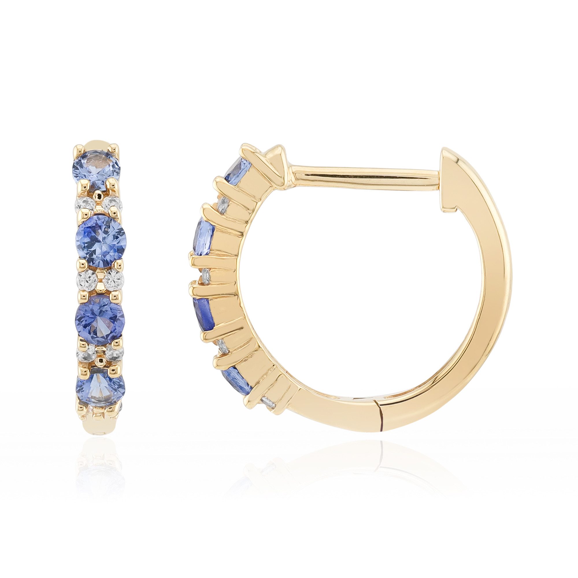 Cavill Ohrring-Set Cavill Gelbgold Ohrstecker 0,35 ct Ceylon-Saphir, 375er Gold, rund (2-tlg)