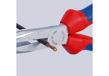 Knipex Rundzange Flachrundzange Länge 200 mm poliert gerade mit Befestigungsöse Mehrkomponenten-Hüllen