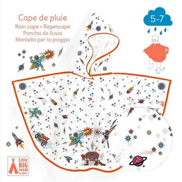 DJECO Regenjacke Regencape mit Kapuze für Kinder von 5-7 Jahren