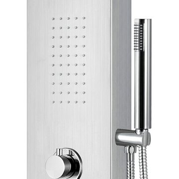 Aloni Duschsystem ZLC101, Höhe 160 cm, set, 1 tlg., Wandhalter, Brauseschlauch, Armatur, Duschpaneel Duschsäule 5 Funktionen mit Thermostatventil chrom