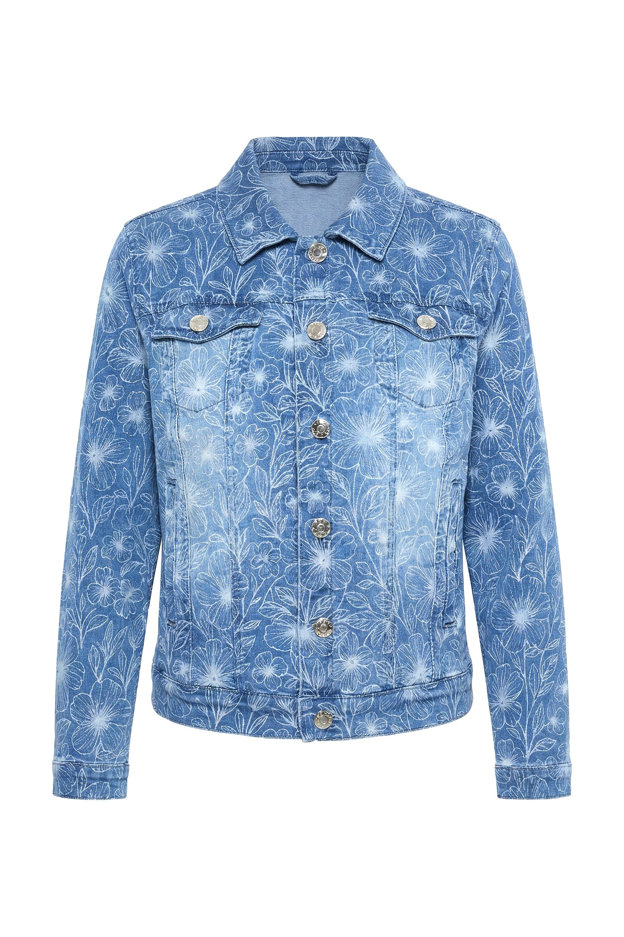 Angel of Style Jeansjacke Jeansjacke Frieda Blumenmuster 4 Taschen günstig online kaufen