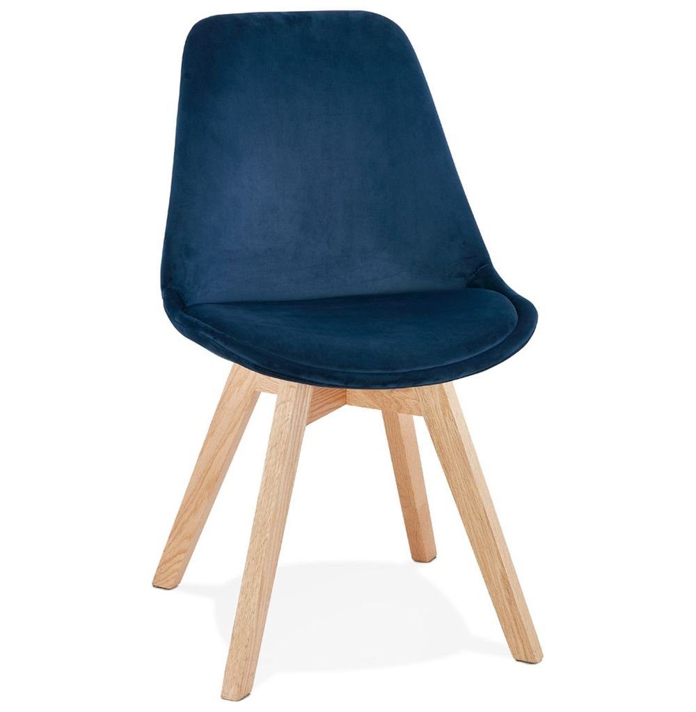 KADIMA DESIGN Esszimmerstuhl HEBE Stuhl Textile Blau (blue,natural) 48 x 56 x Beige/Blau