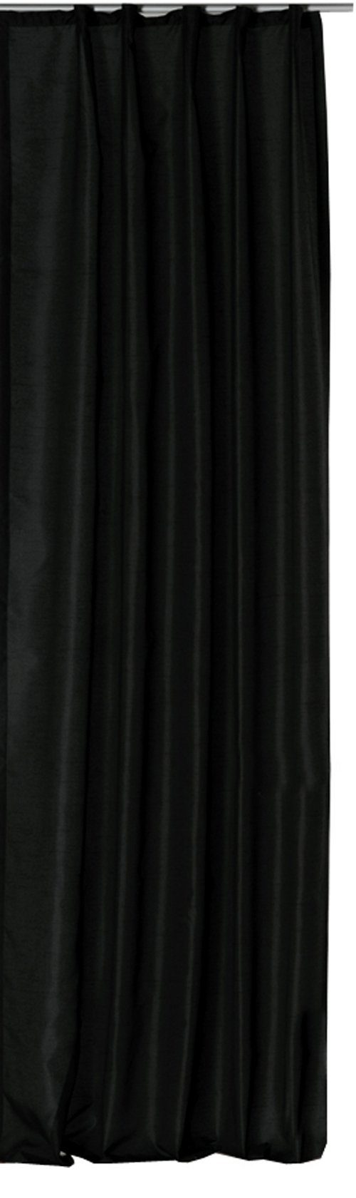 Gardine Vorhang Kräuselband halbtransparent Wildseiden Optik 140x245cm Trend, Haus und Deko, Kräuselband (1 St), halbtransparent, Polyester Schwarz
