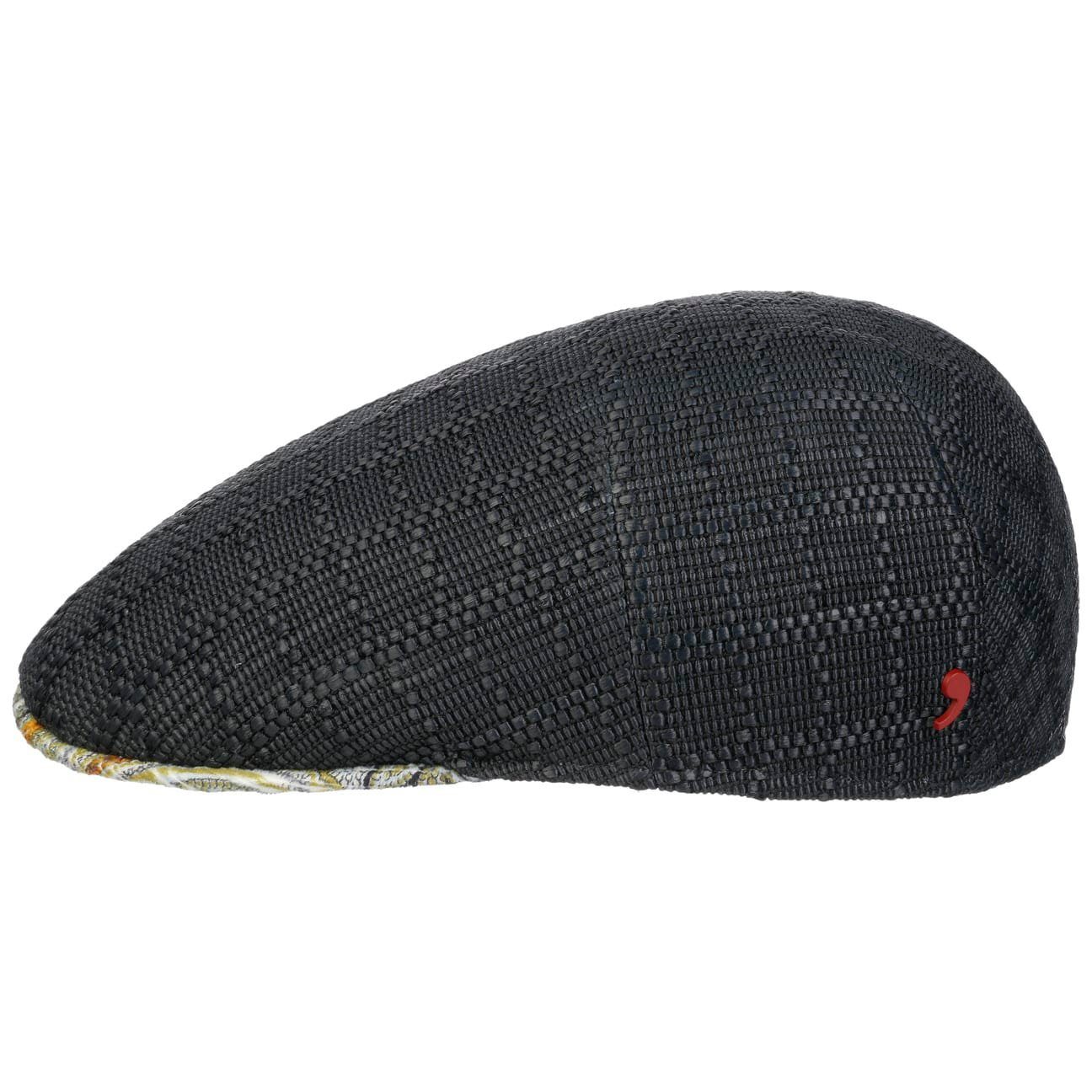 Alfonso D´Este Flat Cap (1-St) Schirmmütze mit Schirm, Made in Italy schwarz