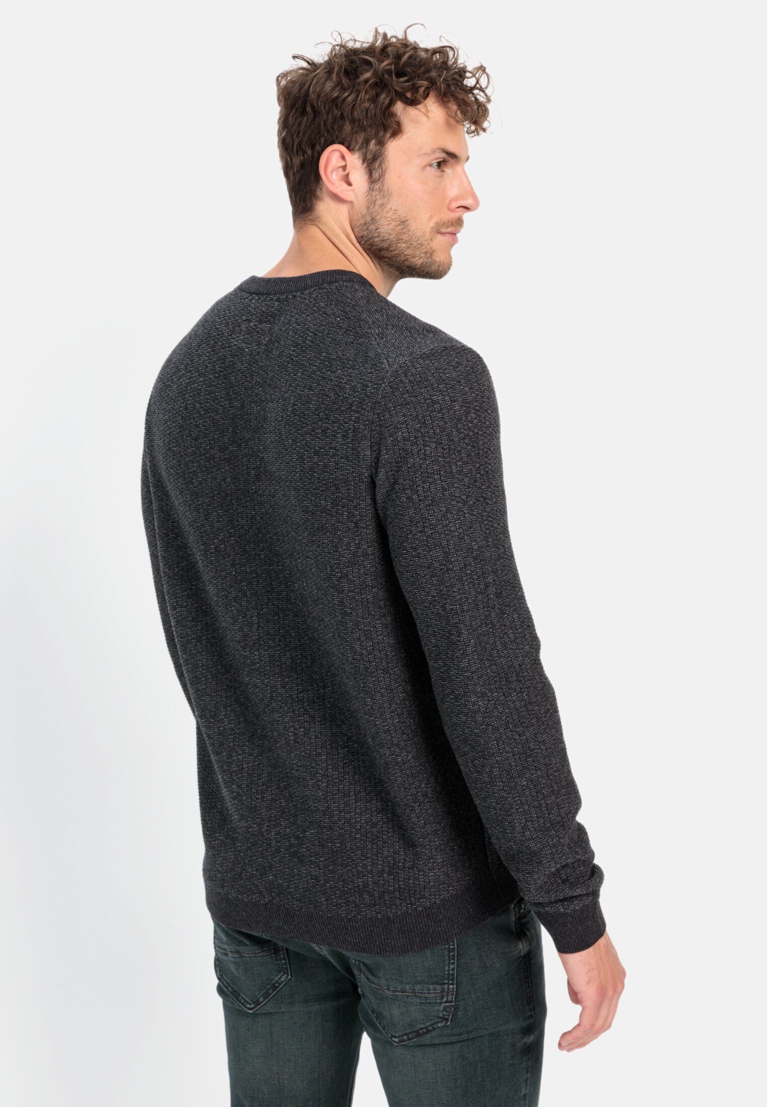 camel active Rundhalspullover aus einem Baumwollmix Langarm Pullover_Rundhalspullover