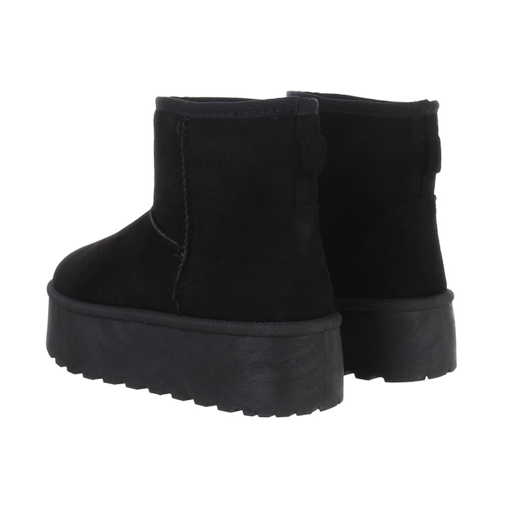 Ital-Design Bequemer Schaftschuh für Damen – stilvoll und warm Snowboots (84206800) Flach Plateaustiefeletten in Schwarz