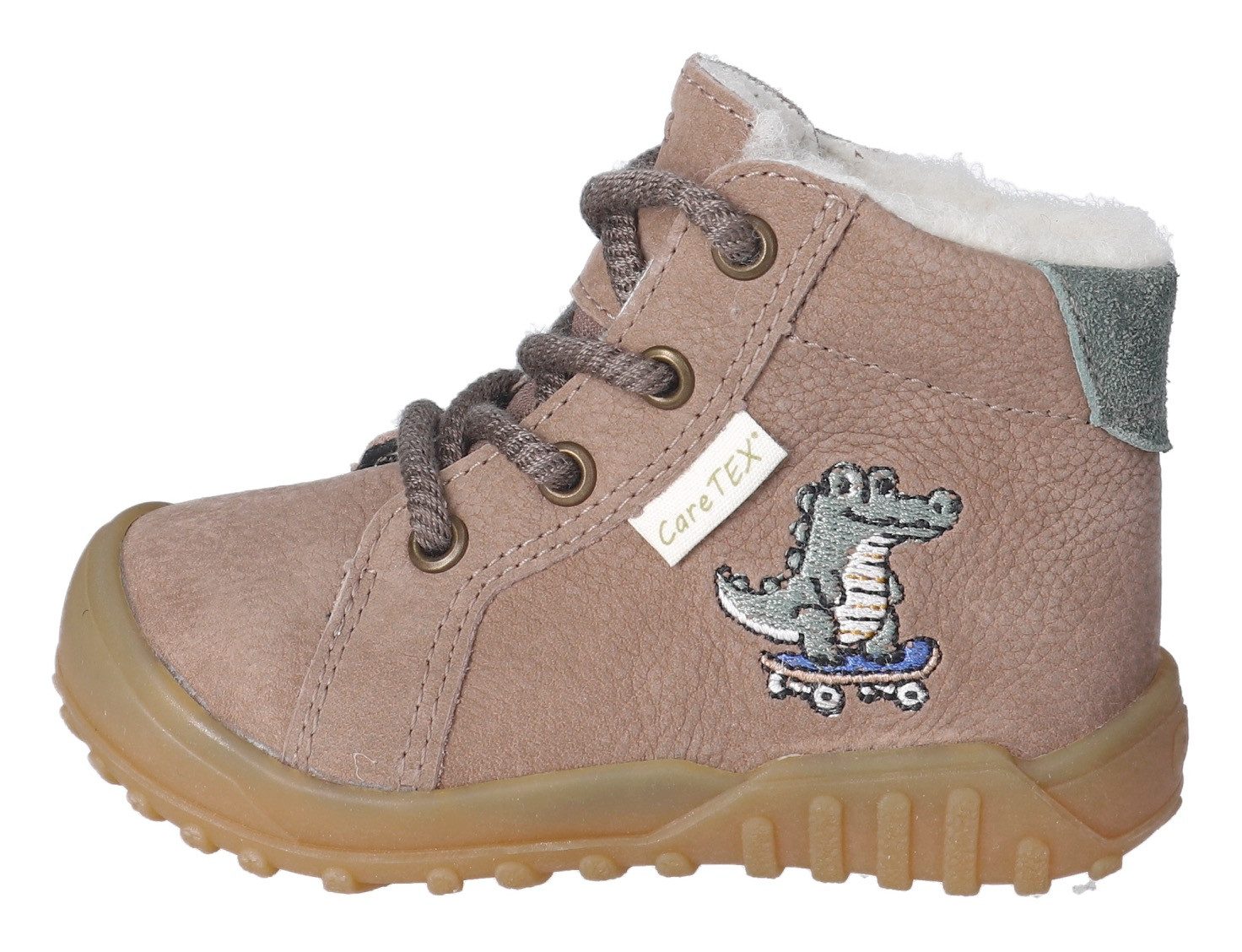PEPINO by RICOSTA Dusty WMS: weit Lauflernschuh Babystiefel, Winterschuh, Schnürstiefel mit wärmender Schurwolle