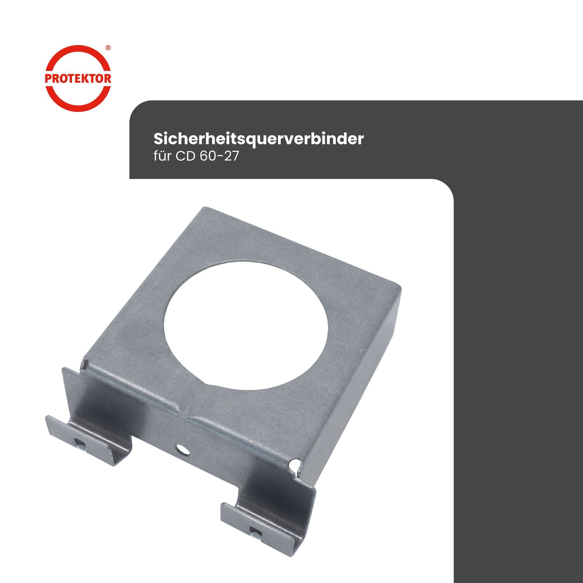 PROTEKTOR Profil Sicherheitsquerverbinder CD Profil (100 Stück, silber, 100-St), Für CD-Profil 60/27, Qualität Made in Germany