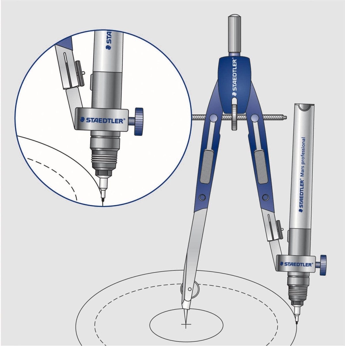 STAEDTLER Коло Schnellverstellzirkel Metall 146mm silber/blau