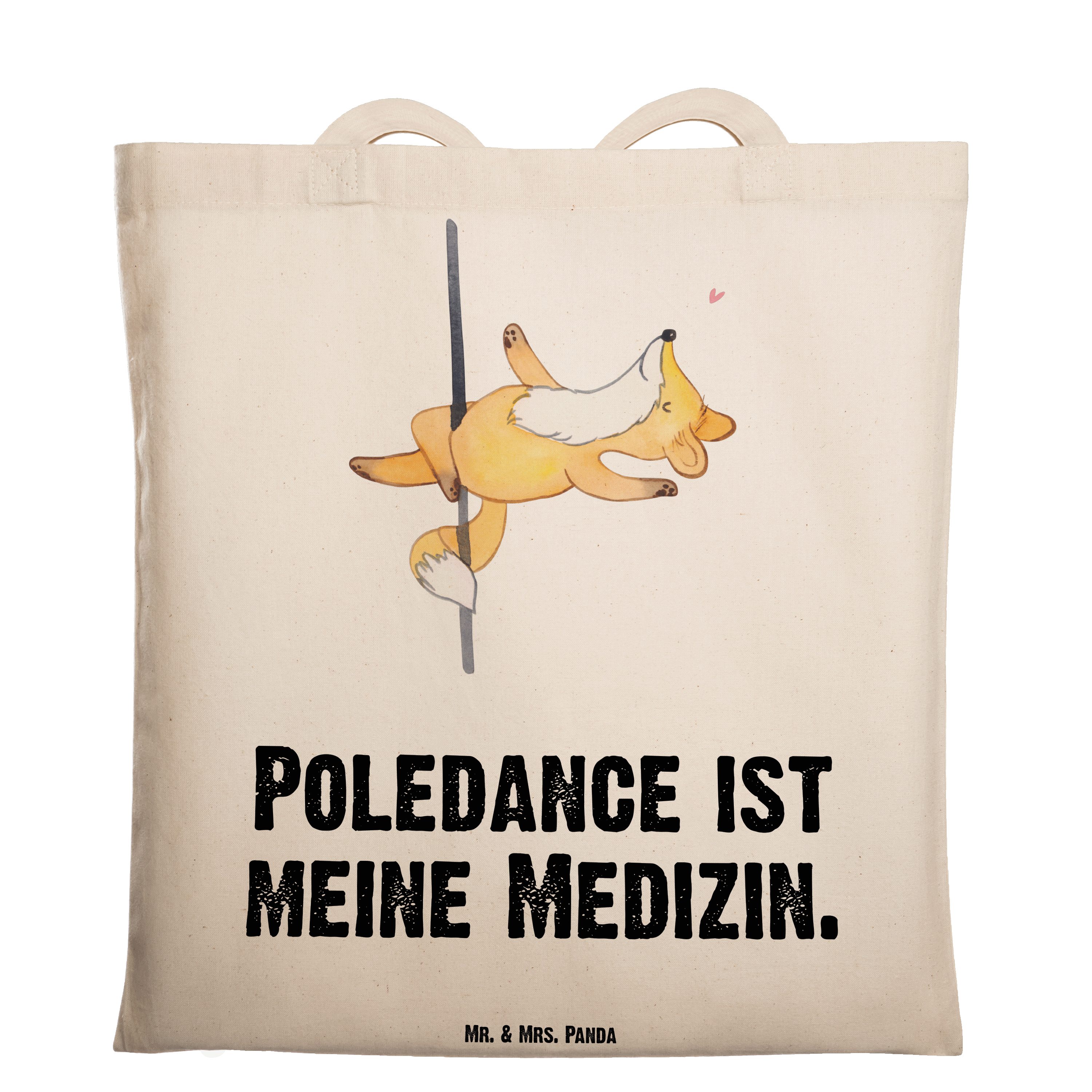 Mr. & Mrs. Panda Tragetasche Fuchs Poledance Medizin - Transparent - Geschenk, Jutebeutel, Pole Da (1-tlg)