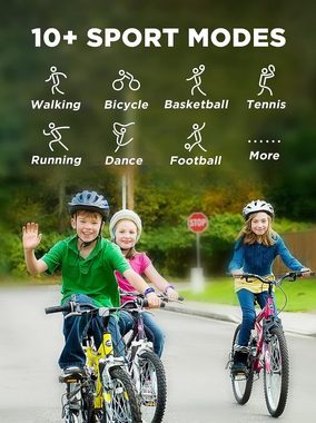 BIGGERFIVE Fitnessband (Android iOS), Fitness Tracker Uhr für Kinder Schrittzähler Pulsuhr Aktivitätstracker