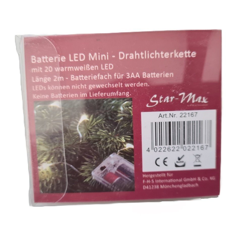 FHS International LEDLichterkette 22167 LEDDraht Lichterkette 20er