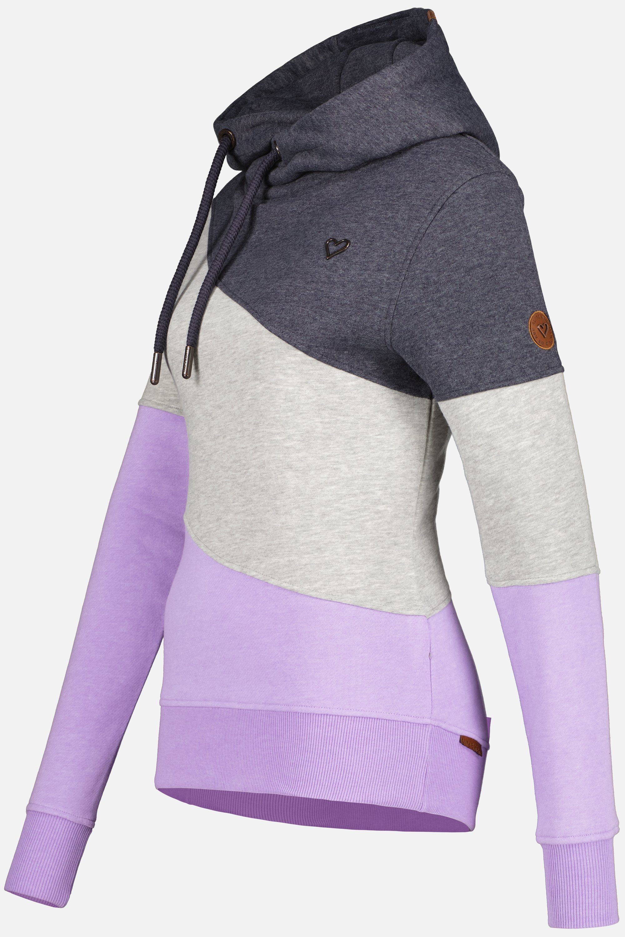 Alife & Kickin Kapuzensweatshirt, Sweatshirt Damen lavender Pullover A StacyAK Hoodie digital melange Kapuzensweatshirt
