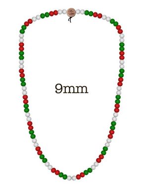 WOOD FELLAS Halsband WOOD FELLAS Hals-Schmuck schöne Holz-Kette Deluxe Pearl Necklace Mode-Schmuck Weiß/Rot/Grün
