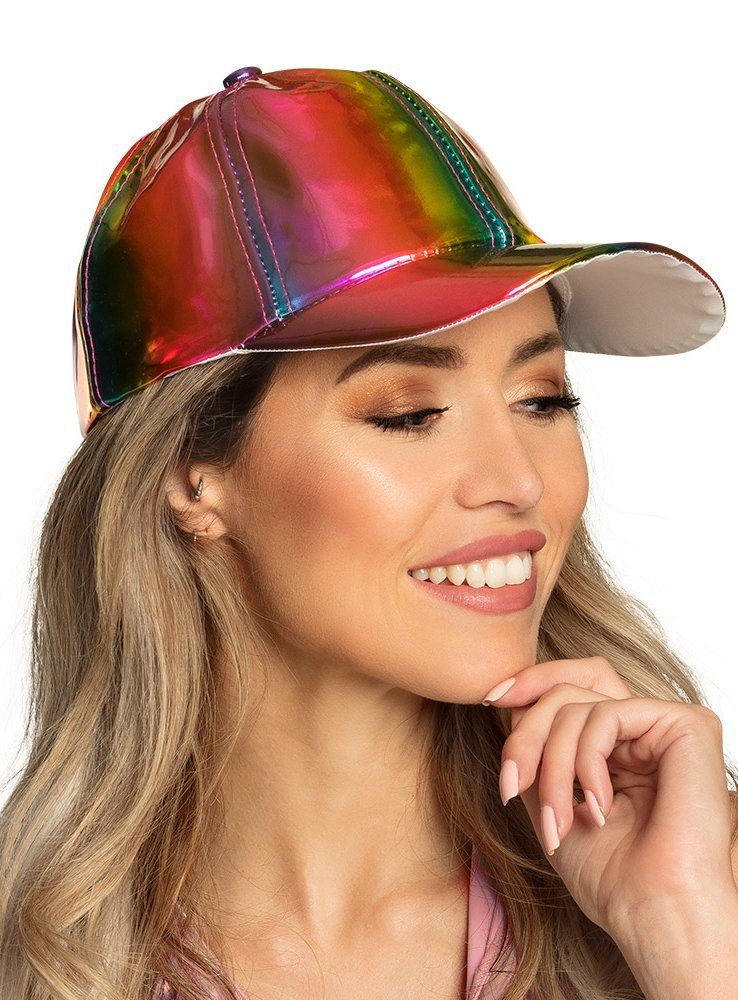 Boland Kostüm Baseball Cap Holo Regenbogen, Schirmmütze mit holografisch sc günstig online kaufen