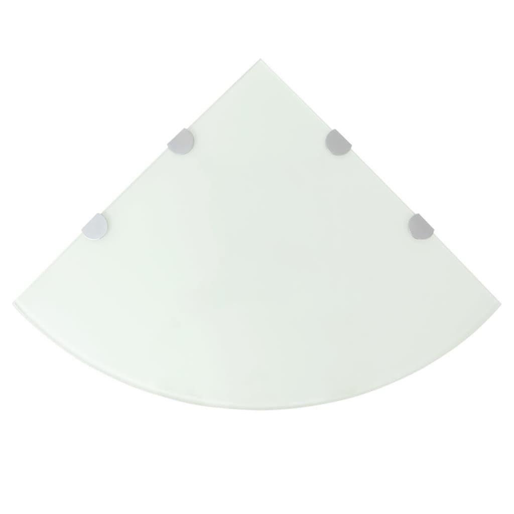 Glas Stk. Halterungen furnicato verchromten Weiß Wandregal mit Eckregale 45x45cm 2