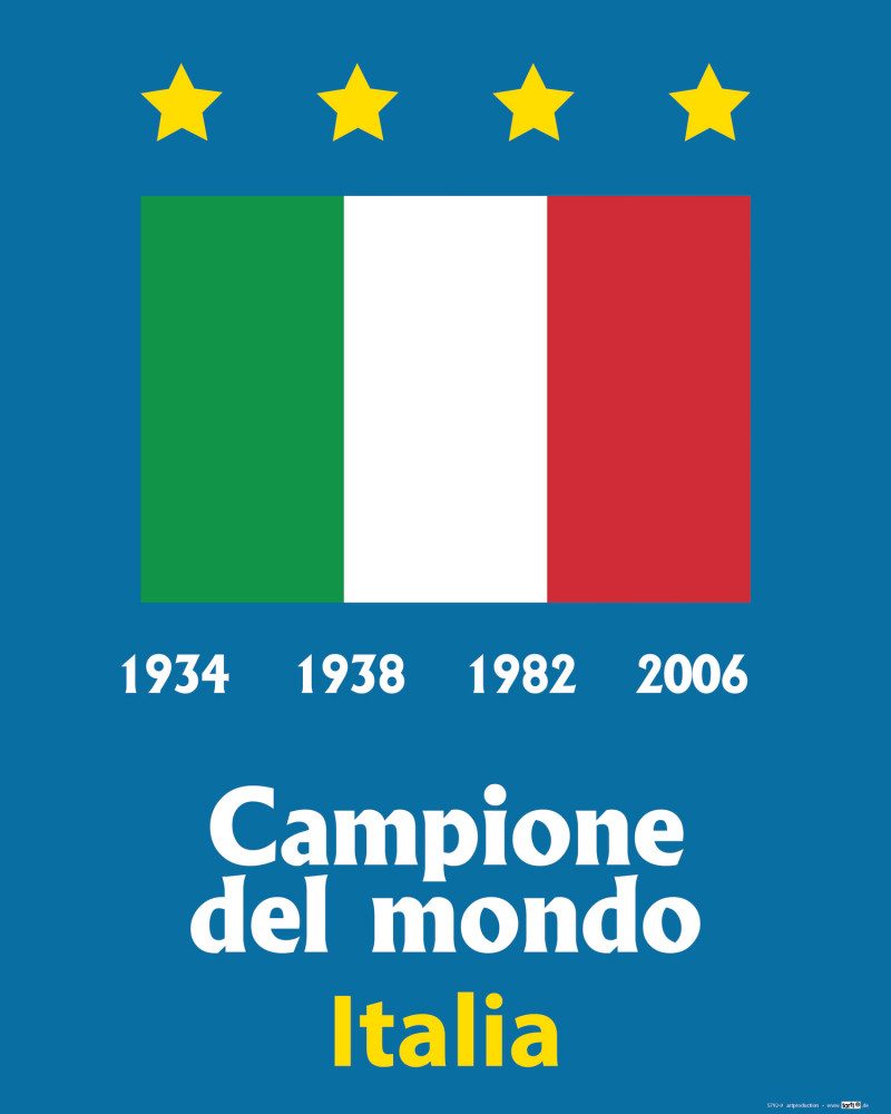 1art1 Poster FuÃŸball Kunstdruck Bild - Italien Weltmeister 1934 1938