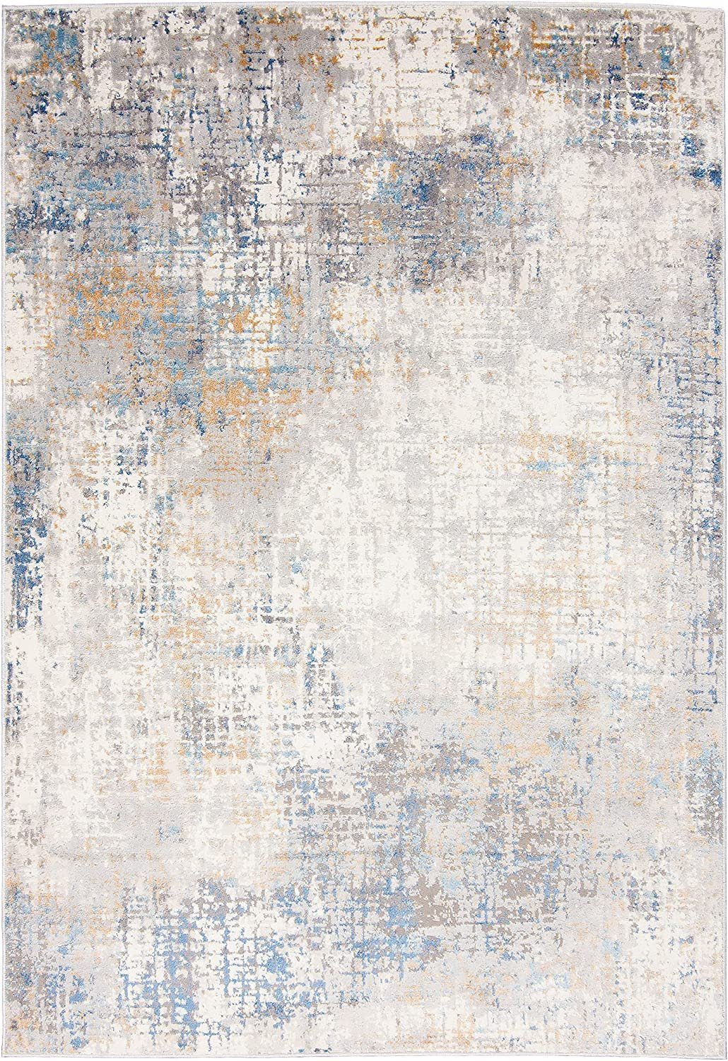Teppich DY-PORTLAND-ABSTRACT, Mazovia, 80x150, Abstraktes, Vintage, Kurzflor, Gemustert Grau-Blau