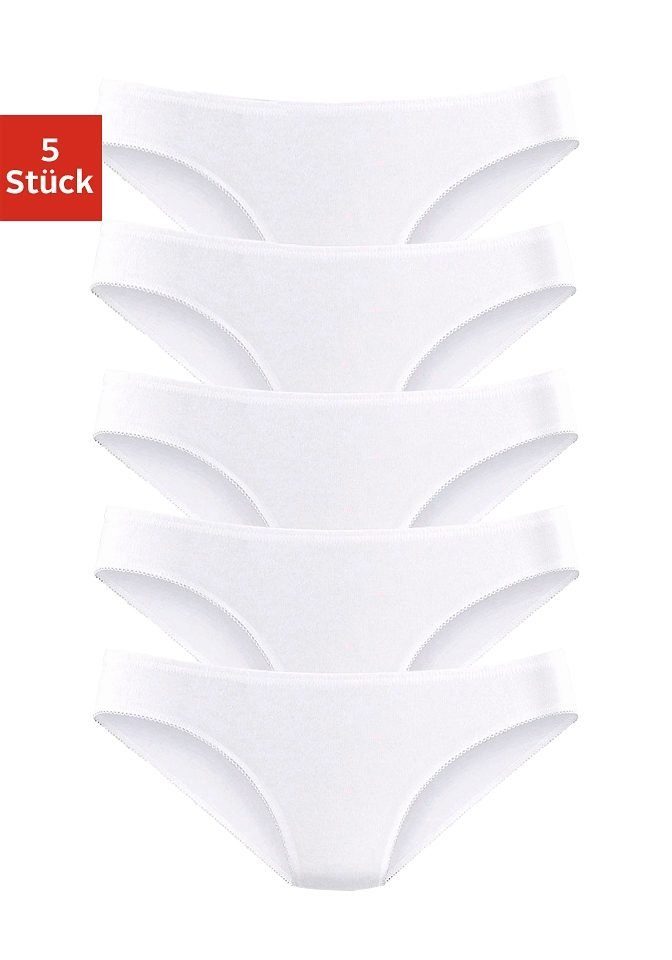 petite fleur Bikinislip (Packung, 5-St) Baumwolle weiß elastischer aus