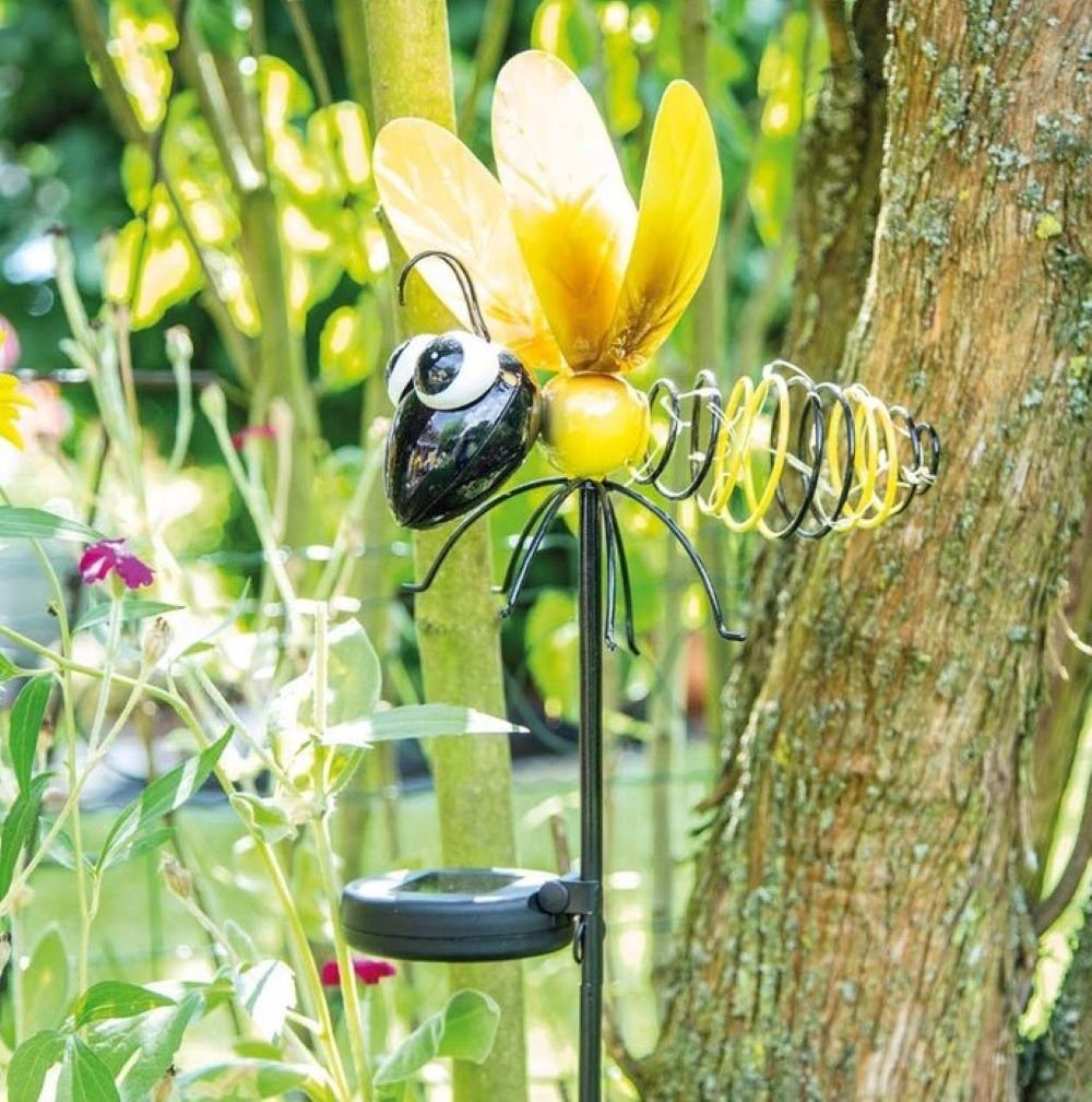 Online-Fuchs LED Solarleuchte als Gartenstecker BIENE mit Lichterkette, LED fest integriert, warmweiß, 97 cm hoch, Maße Tier: 21 cm lang, witterungsbeständig