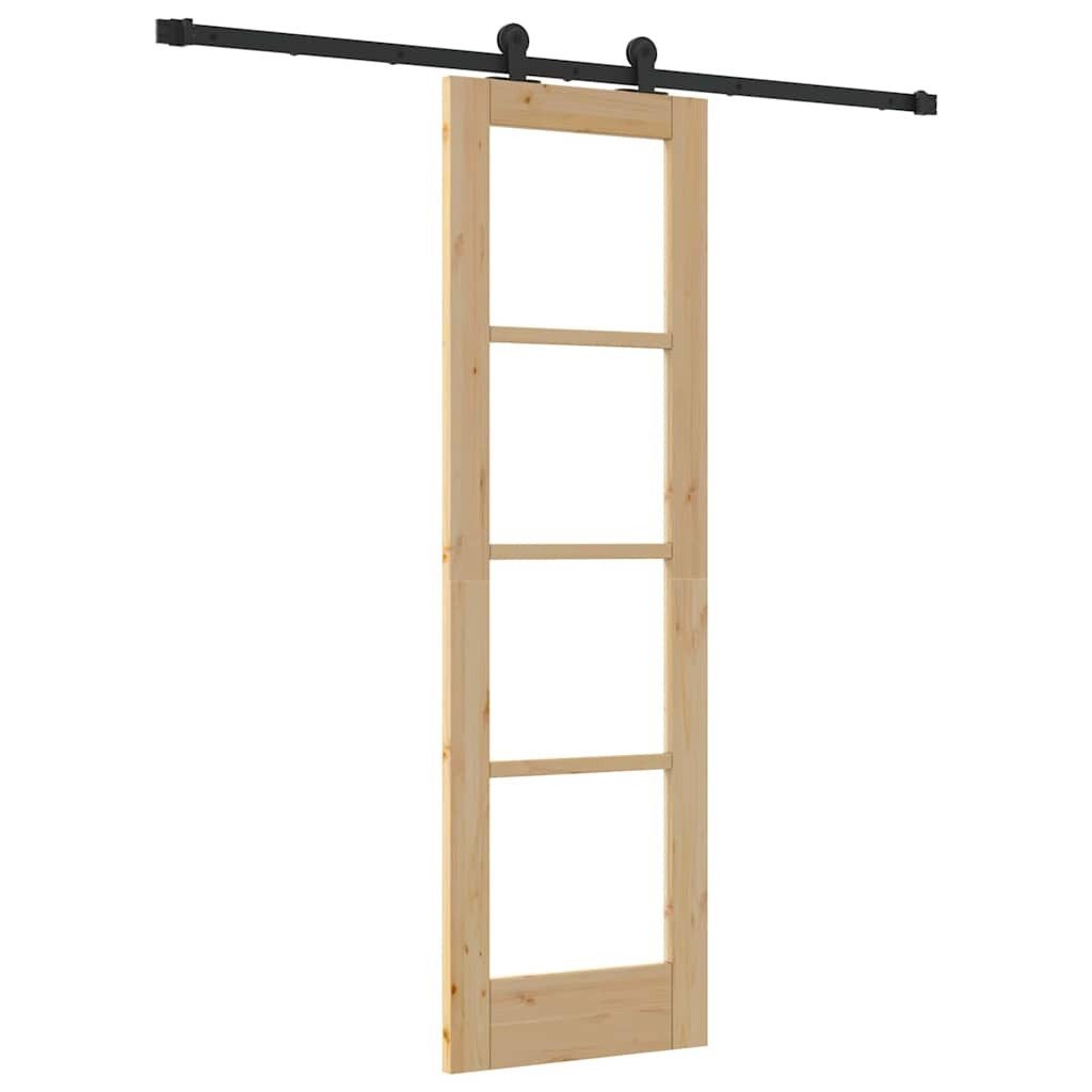 vidaXL Haustür Schiebetür ORKDAL Natürlich und Schwarz 61 x 198,5 cm (1-St)