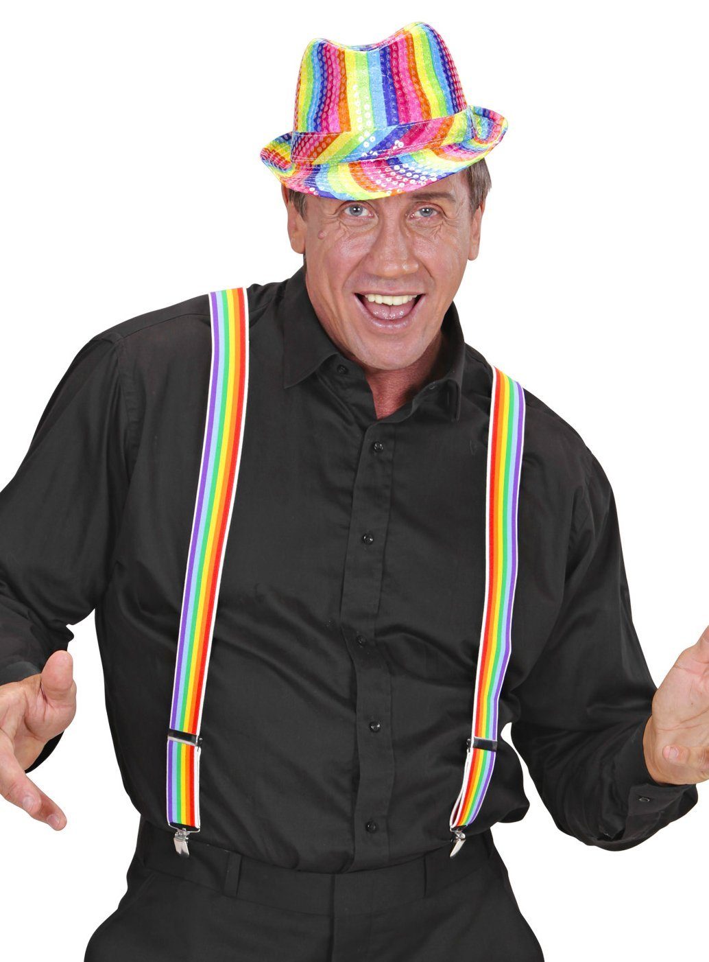Widdmann Hosenträger Hosenträger Regenbogen Mit Metall-Clips günstig online kaufen