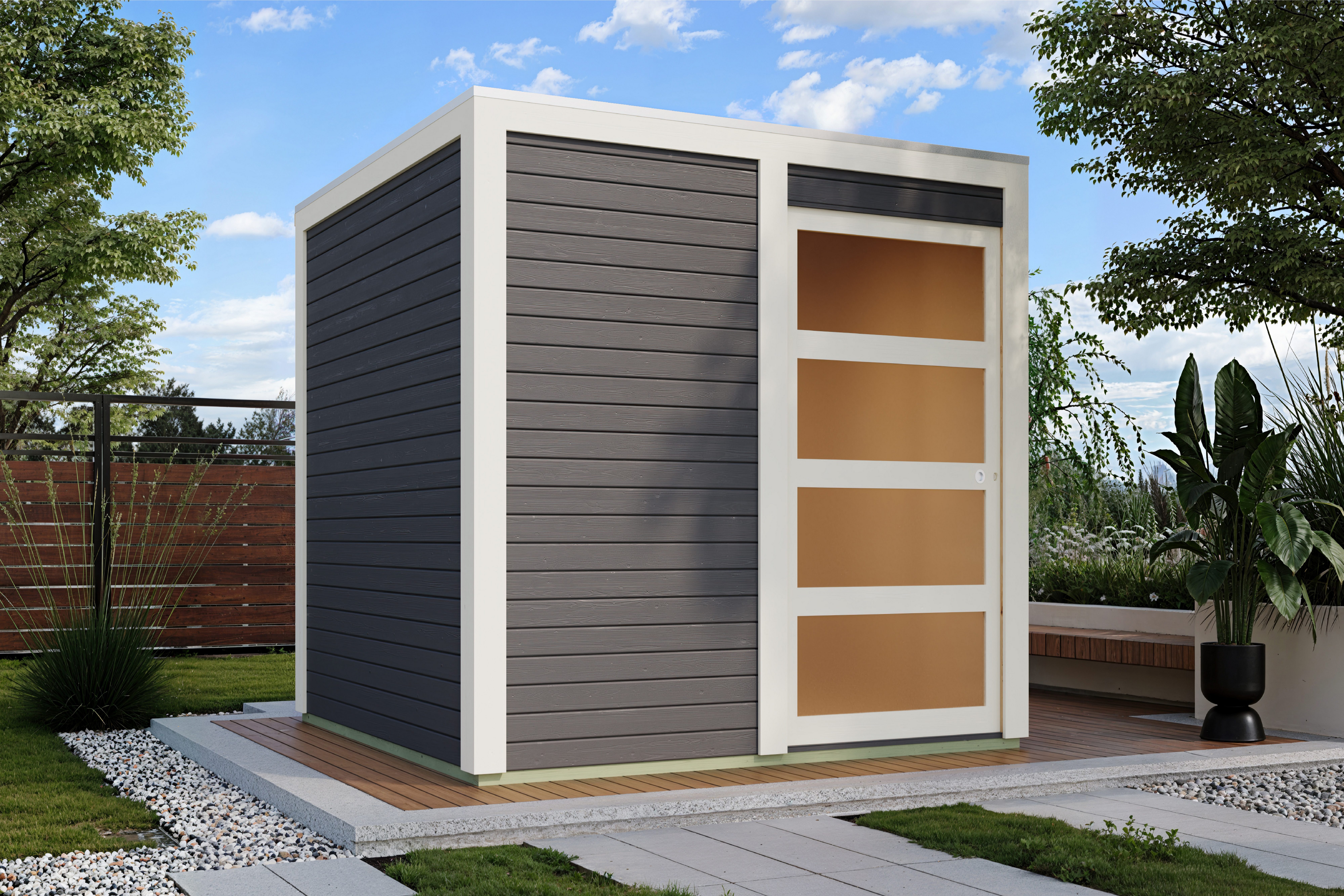 KONIFERA Gartenhaus Cubus 1, BxT: 246x246 cm