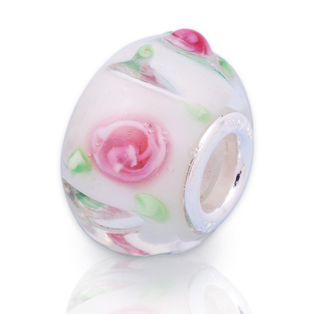 Unique Bead Exklusiver Unique Bead - Glas mit 925 Silber Fassung BG0106