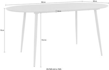 Leonique Esstisch Eadwine, Tischplatte aus MDF, verschiedene Größen und Farbvarianten, Höhe 76 cm