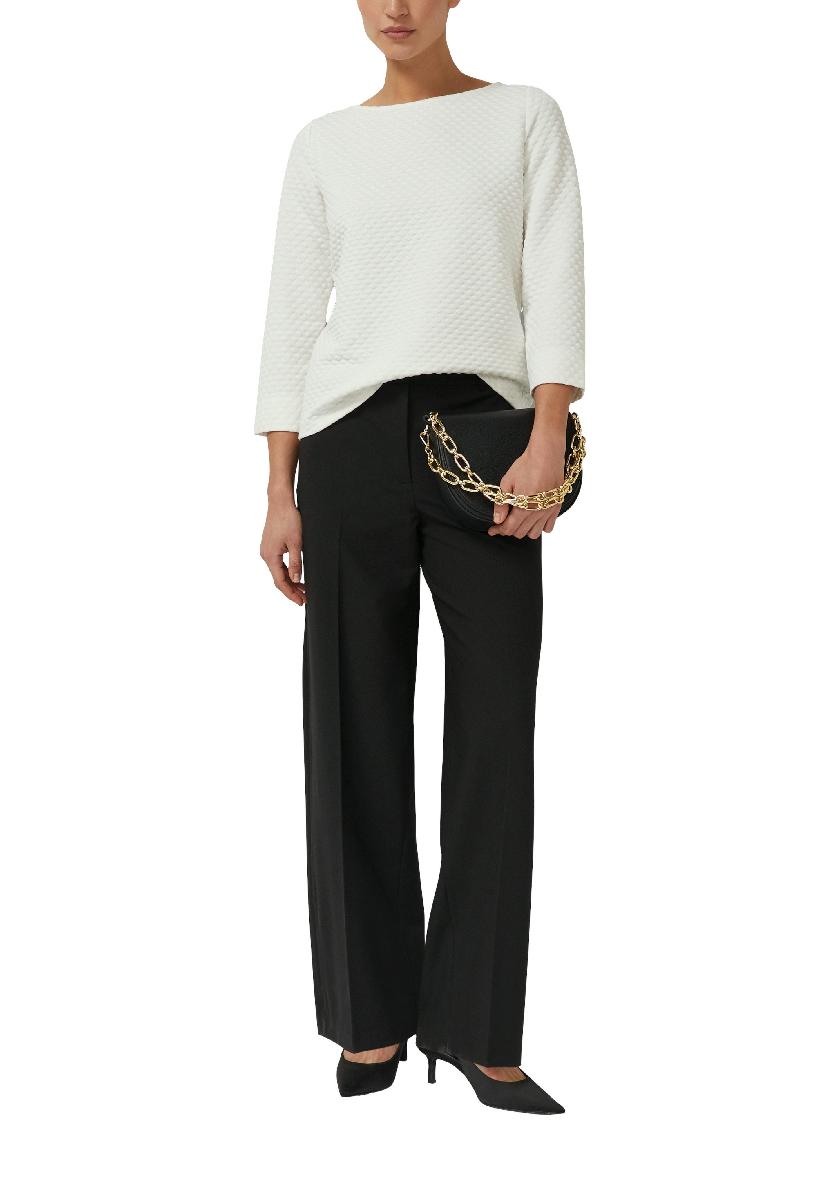 s.Oliver BLACK LABEL Sweatshirt im Relaxed Fit mit U-Boot-Ausschnitt