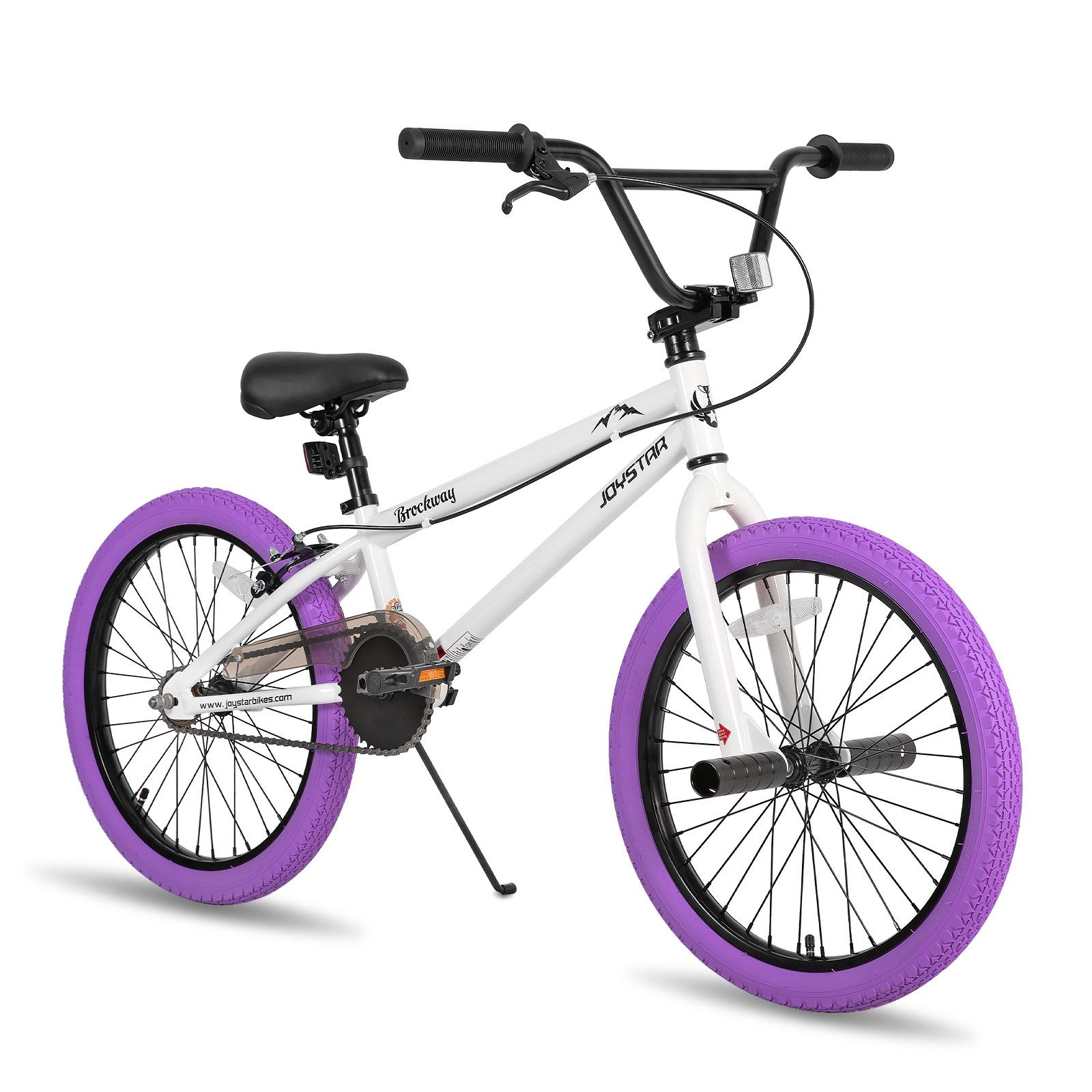 JOYSTAR Kinderfahrrad 20 Zoll BMX Fahrrad für Jungen Mädchen im Alter von 7-12 Jahren, Freestyle, Doppelbremsen, 2 pegs, Kettenschutz, Singlespeed