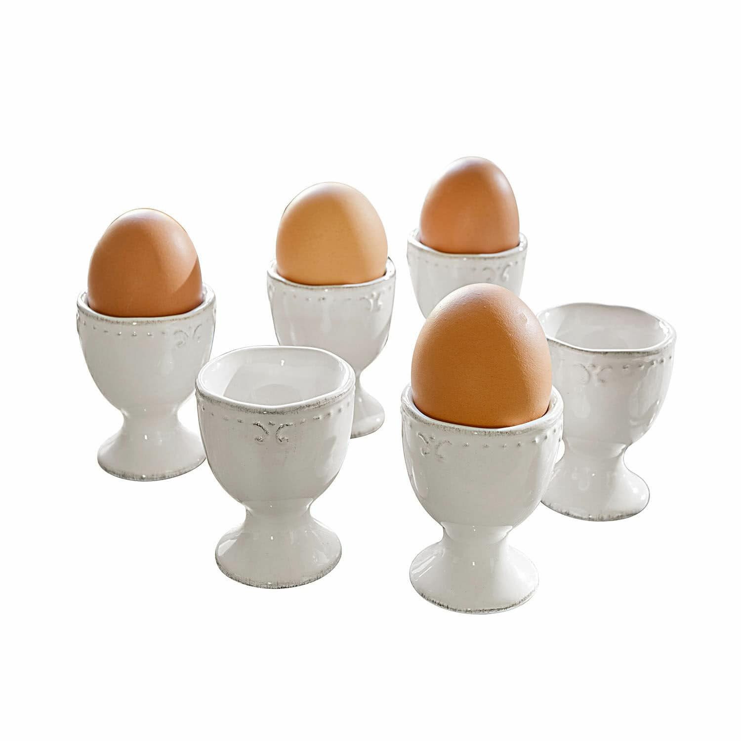 Mirabeau Geschirr-Set Eierbecher 6er Set Fontienne weiß, Steingut