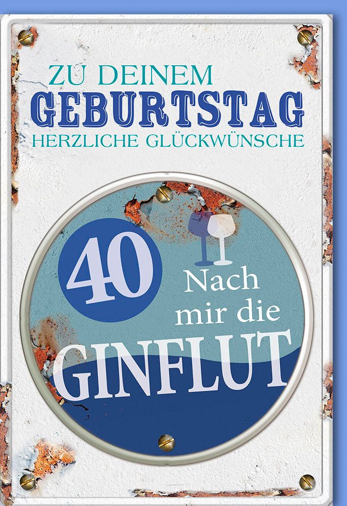 Grußkarten 40. Geburtstag – Humor - Bierdeckel - Karte mit Umschlag