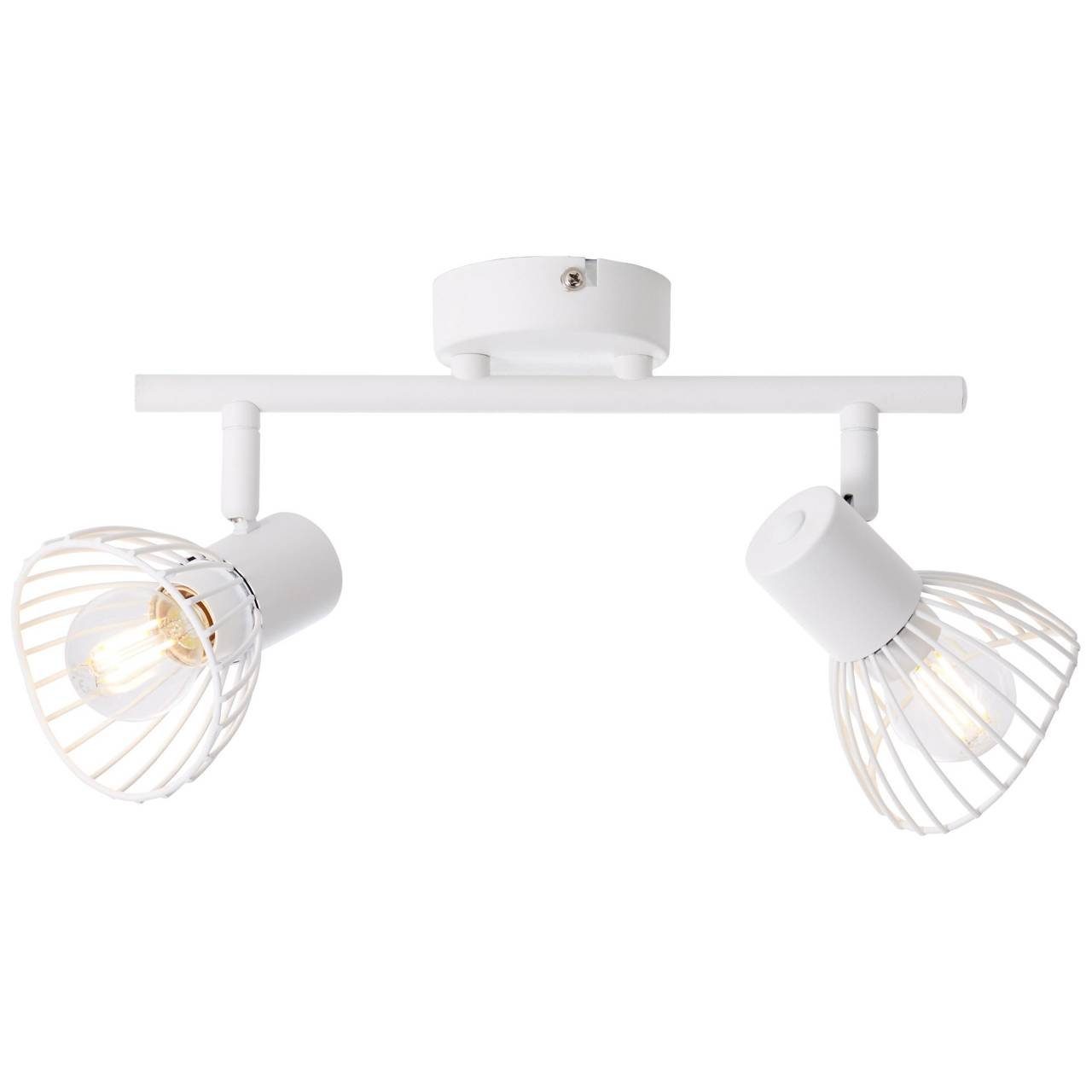 Lampe Brilliant E14, D45, geeignet 40W, für Tropfen 2flg weiß 2x Spotrohr Elhi, Deckenleuchte Elhi