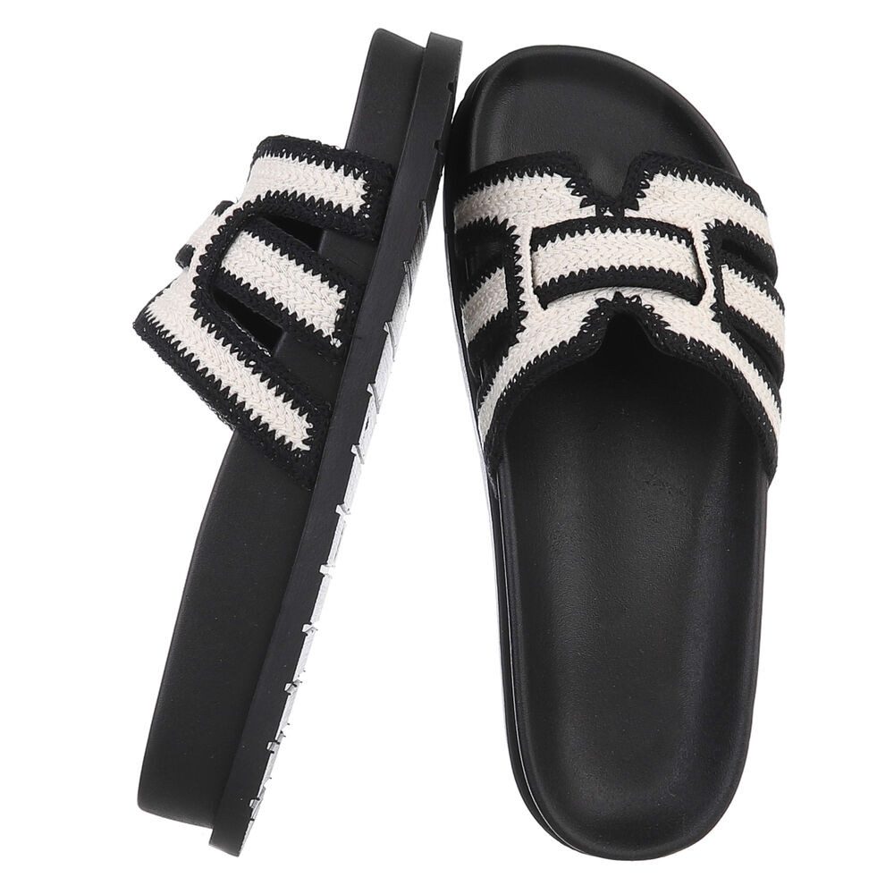 Ital-Design Moderne Damen Sandalen mit Schwarz-Weiß-Design günstig online kaufen