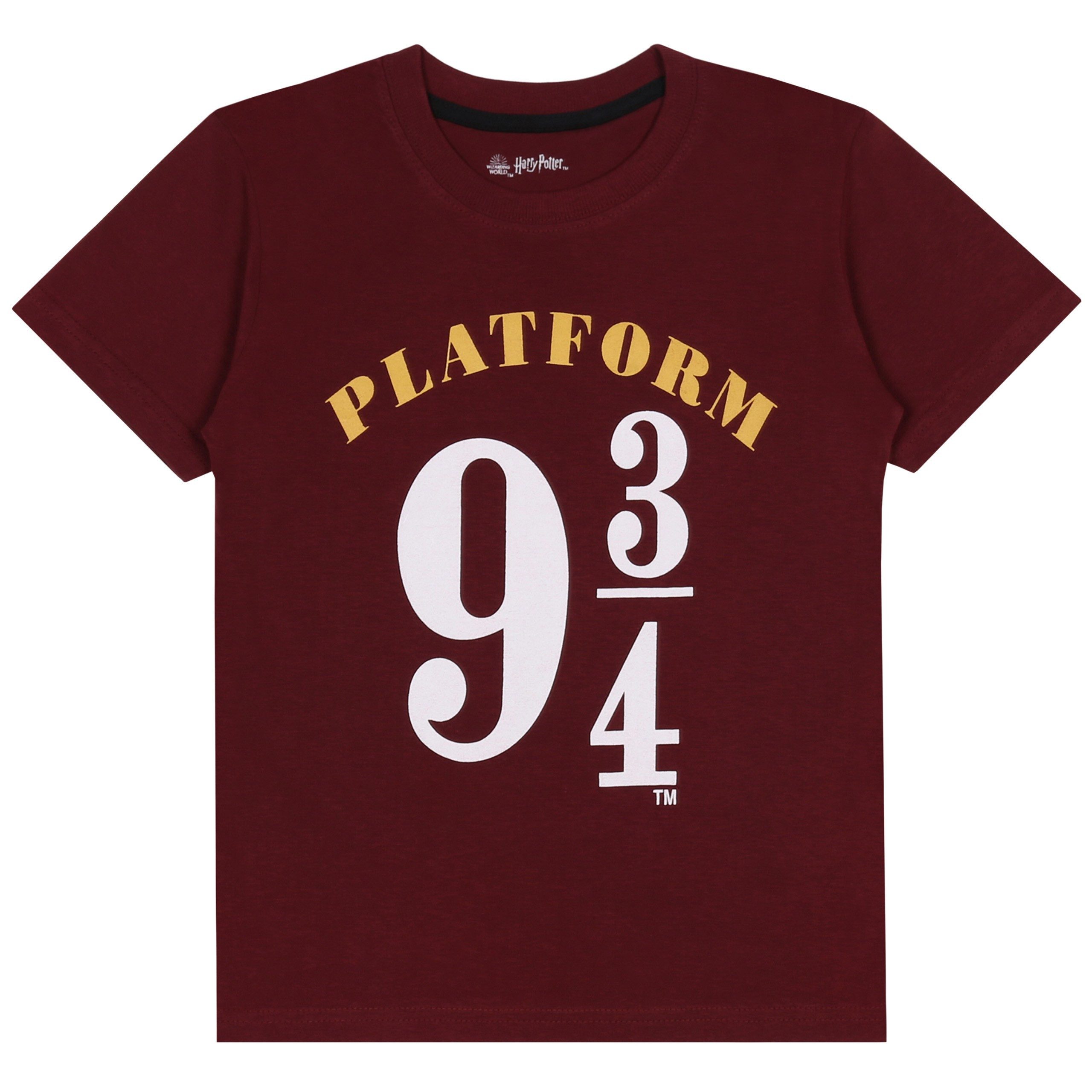 Harry Potter Pyjama Harry Potter Plattform 9 3/4 Pyjama burgunderrot und schwarz, 134 cm