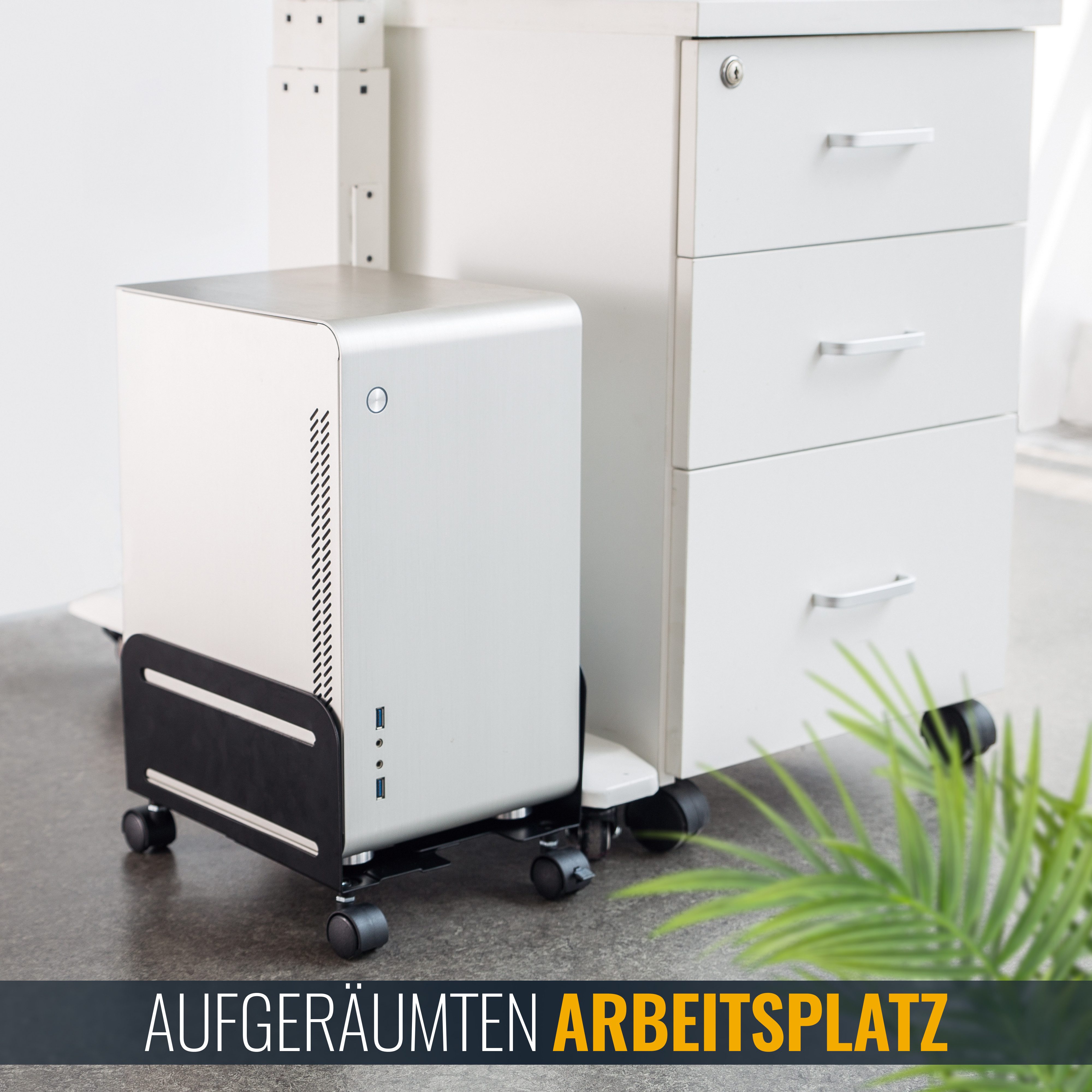 RICOO Halterung Mobile Rechner Halterung mit Rollen RH-04, (1-tlg., PC-Halterung mit Rollen Rechner Regal zum Rollen PC Ständer rollbar)