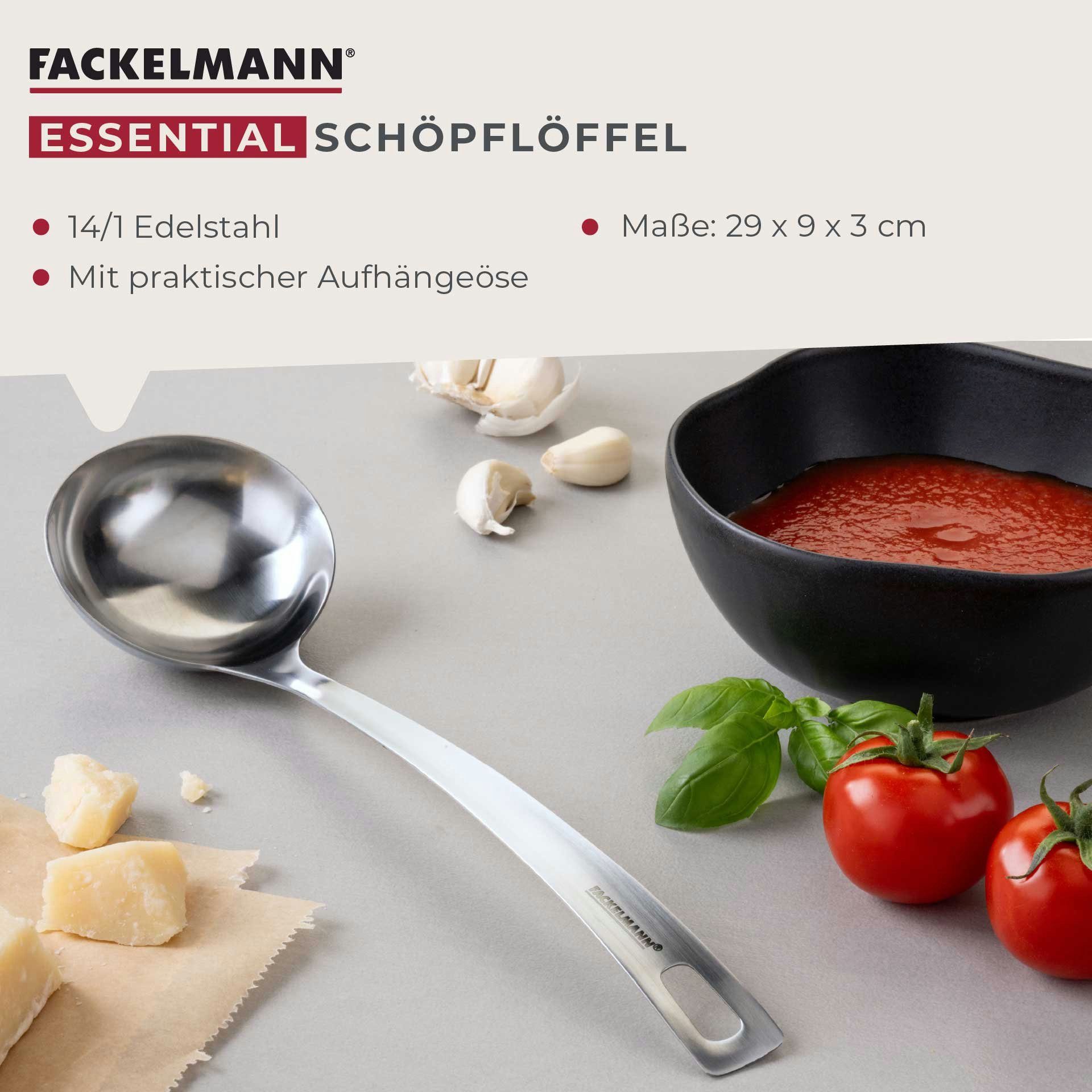 FACKELMANN Schöpflöffel Soßenlöffel, Edelstahl-Küchenhelfer, Servierlöffel