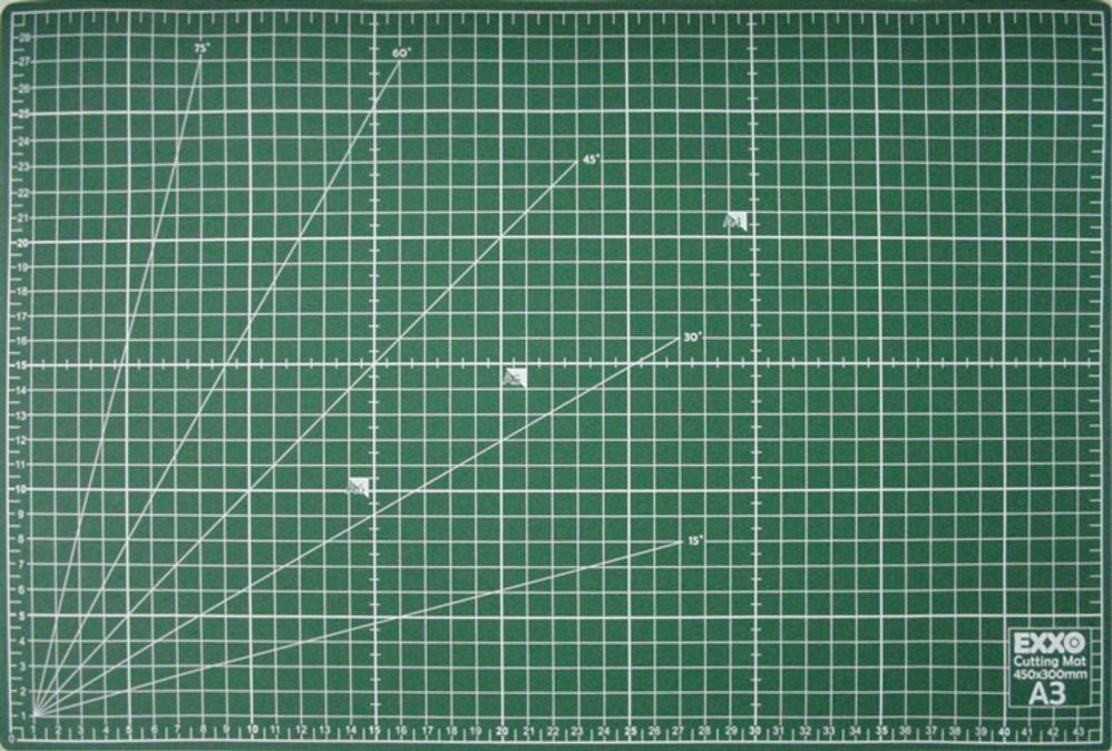EXXO by HFP Schneideunterlage Schneidematte A5-A1, selbstheilend, mit Raster