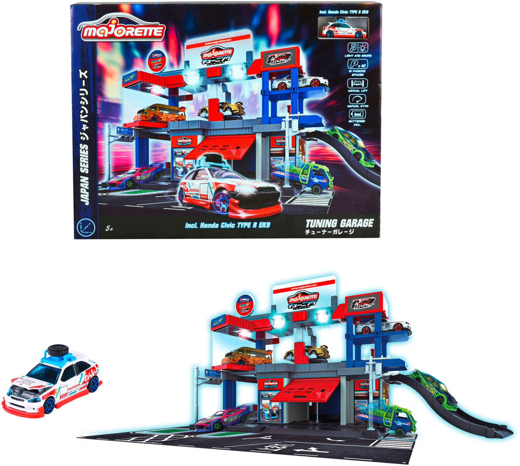 majORETTE Spiel-Parkgarage Japan Series Tuning Garage, mit Licht und Sound günstig online kaufen