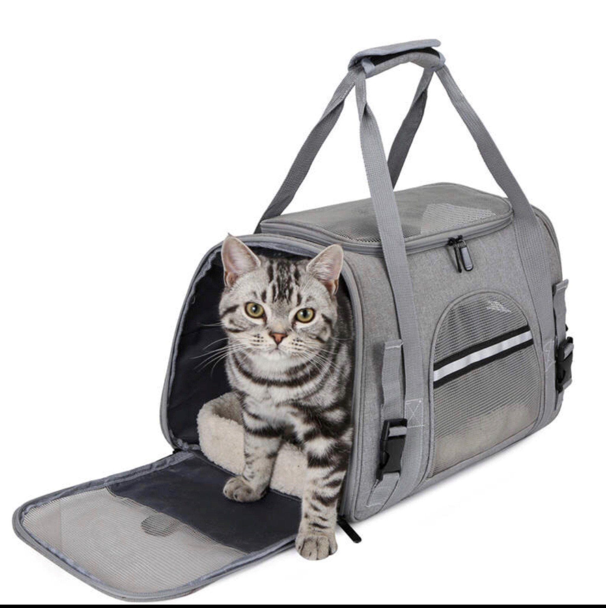 Bäll Tiertransporttasche Hunde Welpen Katzen -12 kg, Reise Tragetasche, leicht & atmungsaktiv, bis 12 kg, Auto, Bus, Bahn, Schiff, Flugzeug (Handgepäck)