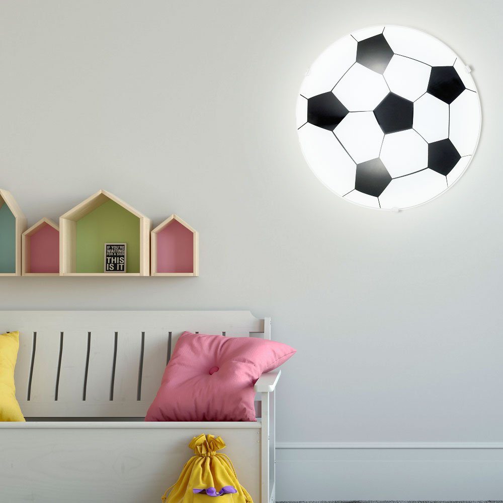 Jungen Dekolicht, Decken etc-shop Lampe Leuchte inklusive, Spiel im Zimmer Leuchtmittel Kinder Fußball Glas Warmweiß,