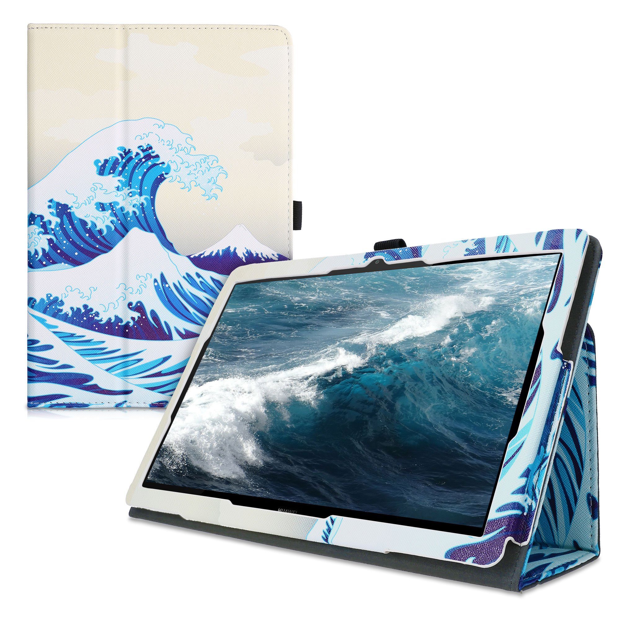kwmobile Tablet-Hülle, Hülle für Huawei MediaPad T5 10 - Slim Tablet Cover  Case Schutzhülle mit Ständer - Japanische Welle Design online kaufen | OTTO