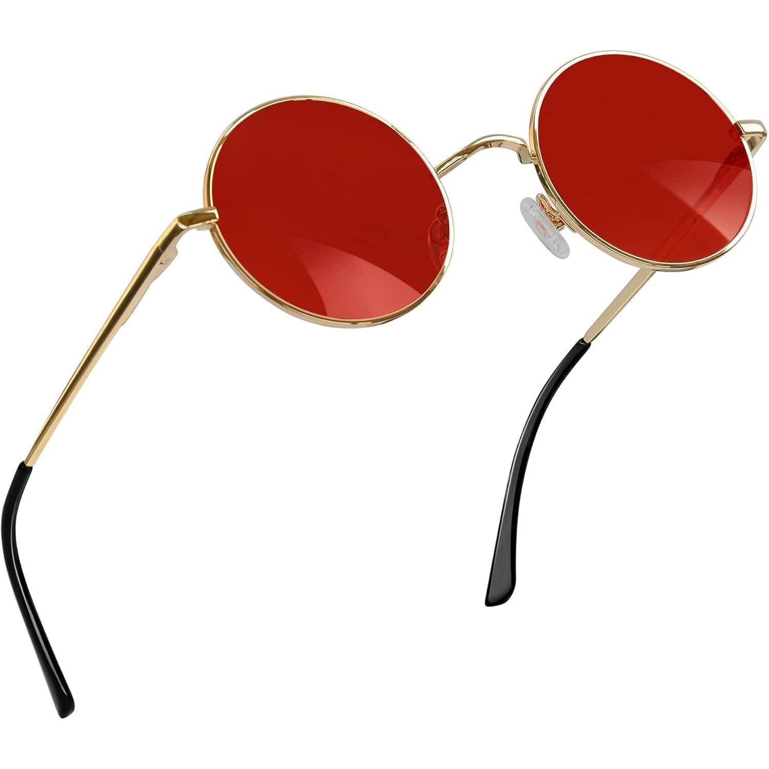 LuxusKollektion Retrosonnenbrille Sonnenbrille Herren A09-rund Gold Rot-nicht Polarisiert Wie die Bilder (1-St)