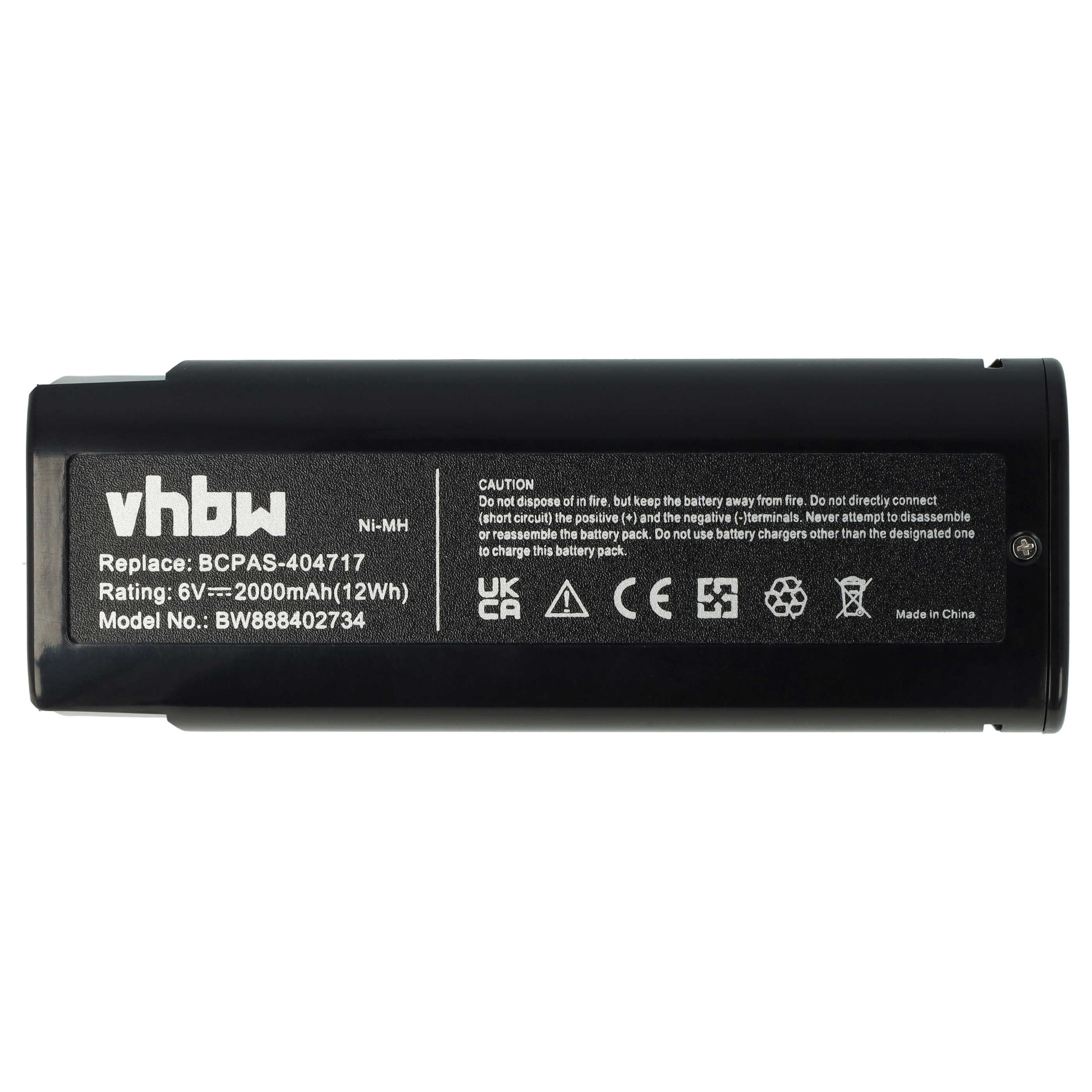 vhbw Akku Ersatz für Paslode 902600, B20543A, B20720, B20543, B20543P, Akku Akku NiMH 2000 mAh (6 V, 1 St), Leistungsfähiger Austausch-Akku für Werkzeug Powertools wie