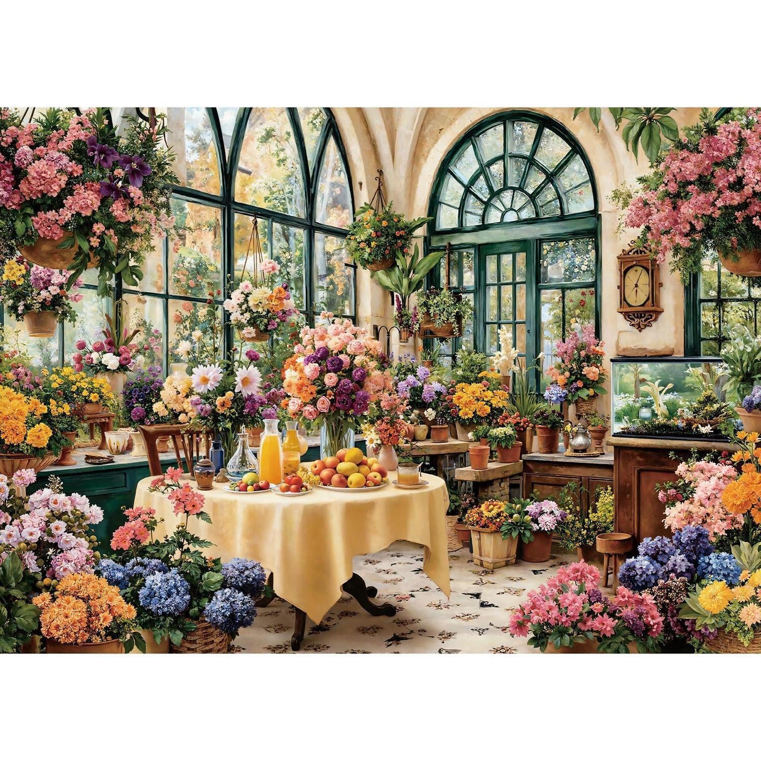 LuxusKollektion Puzzle Puzzle 1000 Teile Natur Blumen Gewächshaus, Puzzleteile