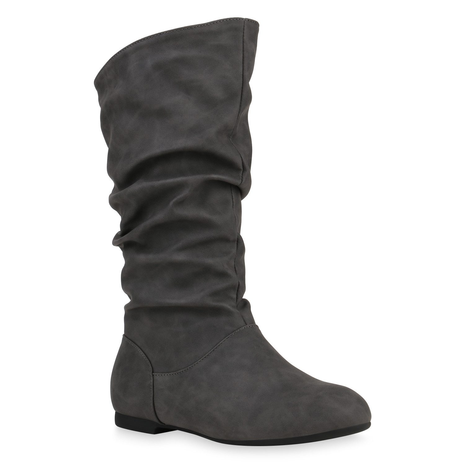 VAN HILL 820241 Schlupfstiefel Damen Stiefel Ariana Trendy Schlupfstiefel mit Blockabsatz warm